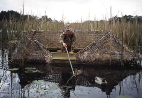 Dog opening on Easy-Up Duck Boat Blind